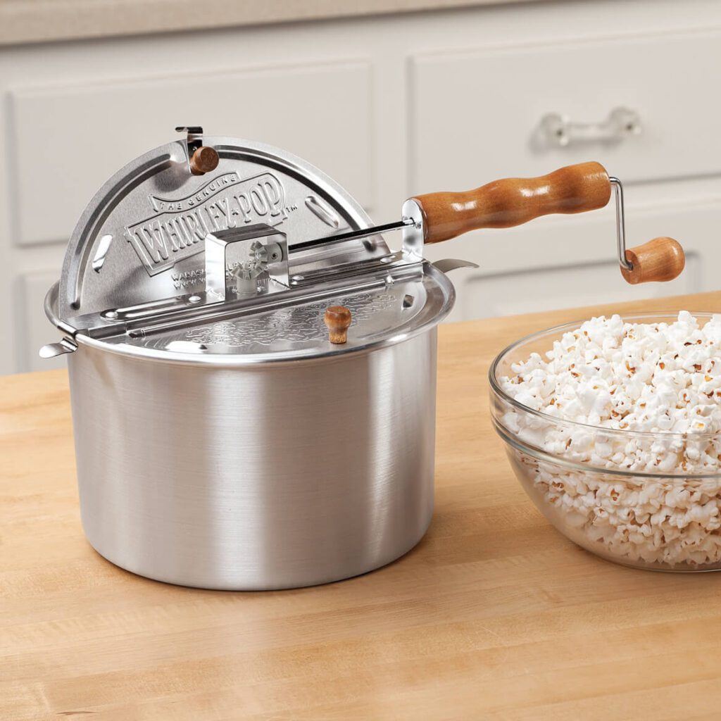 whirley pop aluminum popcorn popper